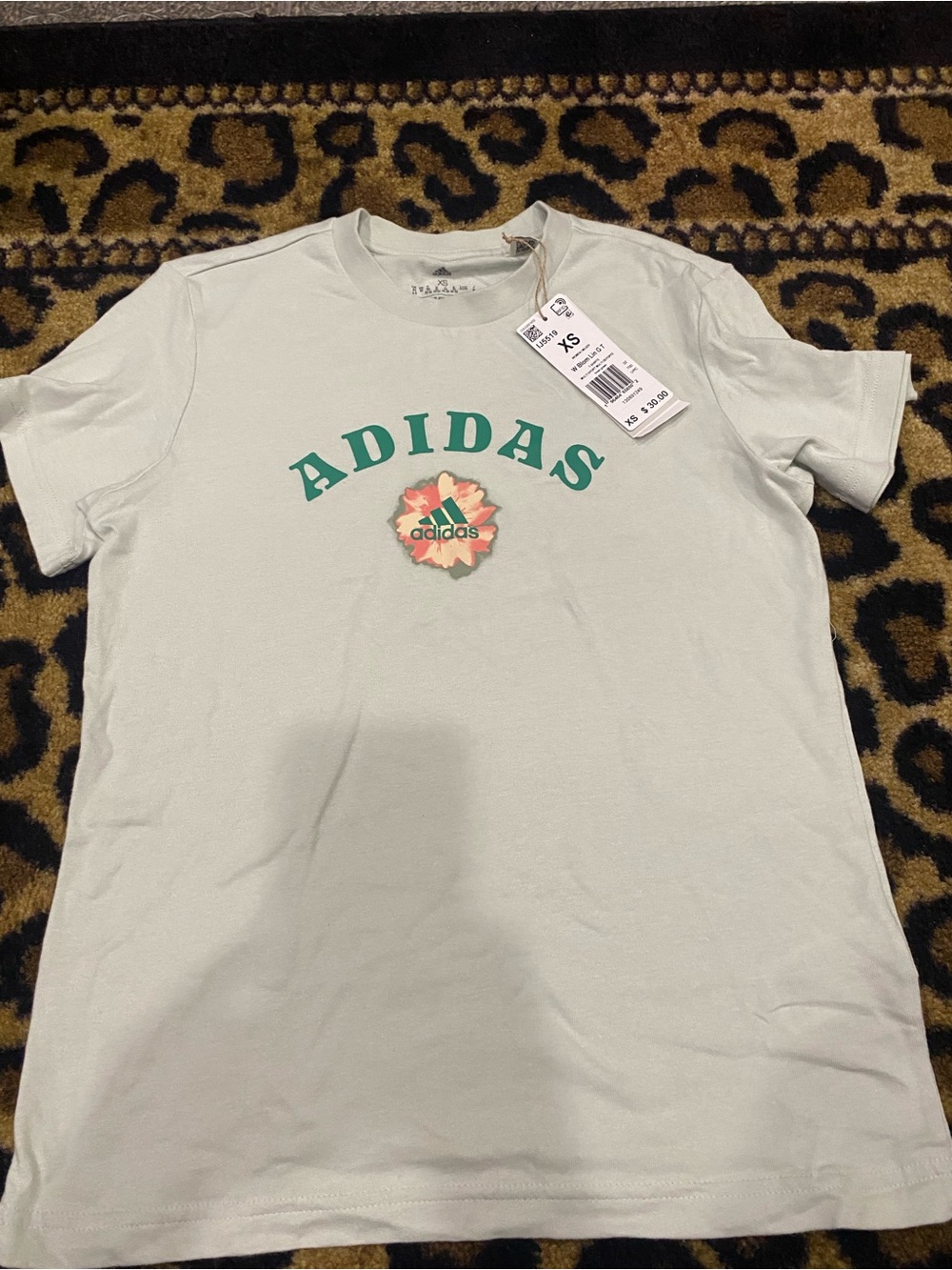 adidas Light Sage Crewneck Logo Tee